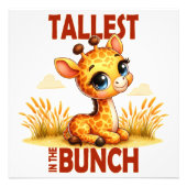 Hoogste in de Bunch pun Schattigee Baby Giraffe ca Foto Afdruk (Voorkant)