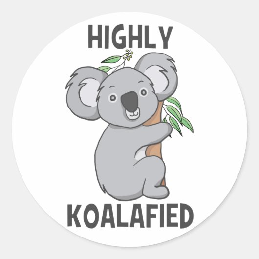 Hoogste Koalafied Koala Classic Round Sticker (Voorkant)