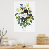HOOGSTE KWALITEIT Botanische afdruk van Viola Tric Poster (Keuken)