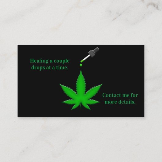 Hoogste kwaliteit hemp-afgeleide CBD-olie beschikb Visitekaartje (Achterkant)