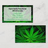 Hoogste kwaliteit hemp-afgeleide CBD-olie beschikb Visitekaartje (Voorkant / Achterkant)