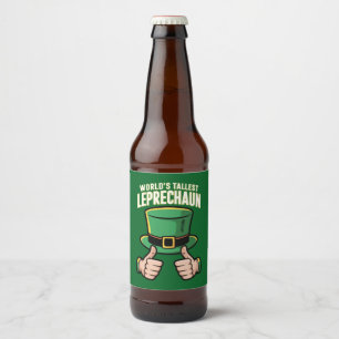 Hoogste Leprechaun Funny Irish Humor ter wereld Bier Etiket