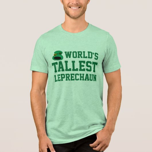 Hoogste Leprechaun Grappige St Patricks Dag Tri-Blend Shirt (Voorkant)