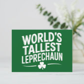 Hoogste Leprechaun St. Patrick's Day ter wereld Bedankkaart (Staand voorkant)