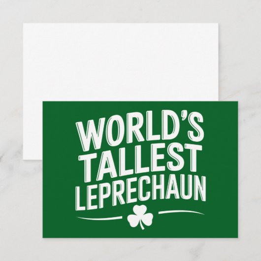 Hoogste Leprechaun St. Patrick's Day ter wereld Bedankkaart (Voorkant / Achterkant)