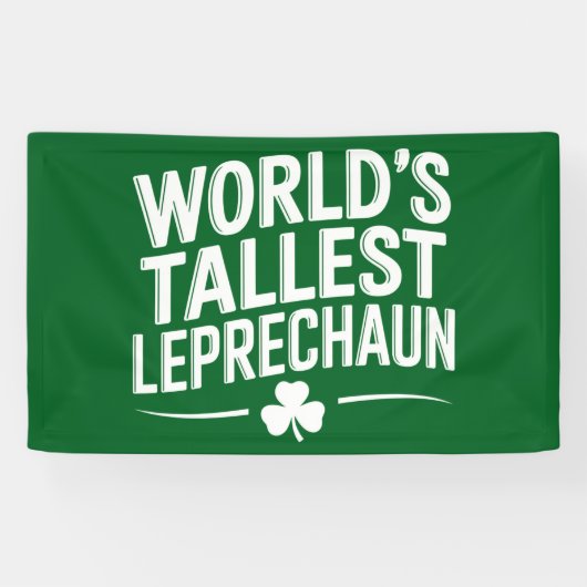 Hoogste Leprechaun St. Patrick's Day ter wereld Spandoek (Horizontaal)