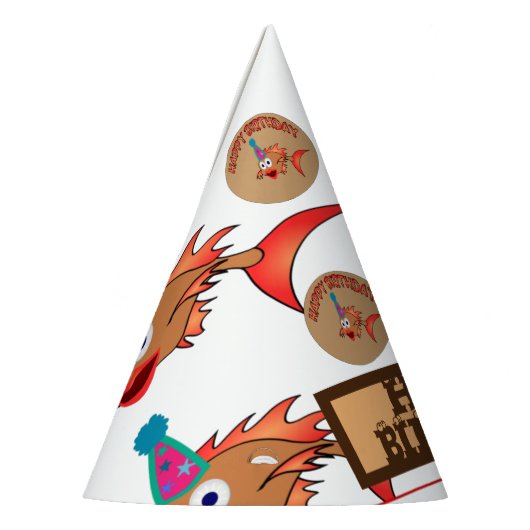 HOOGSTE MAANDAG MET VIS MET PET PATROON FEESTHOEDJES (Links)