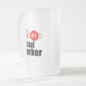 Hoogste maatschappelijk werker matglas bierpul (Voorkant links)