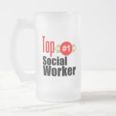 Hoogste maatschappelijk werker matglas bierpul (Links)