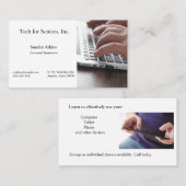 Hoogste man hanteert laptoptoetsenbord visitekaartje (Voorkant / Achterkant)