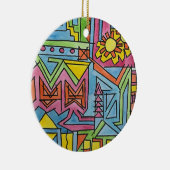 Hoogste noon-Whimsical Moderne Geometrische Kunst Keramisch Ornament (Rechts)