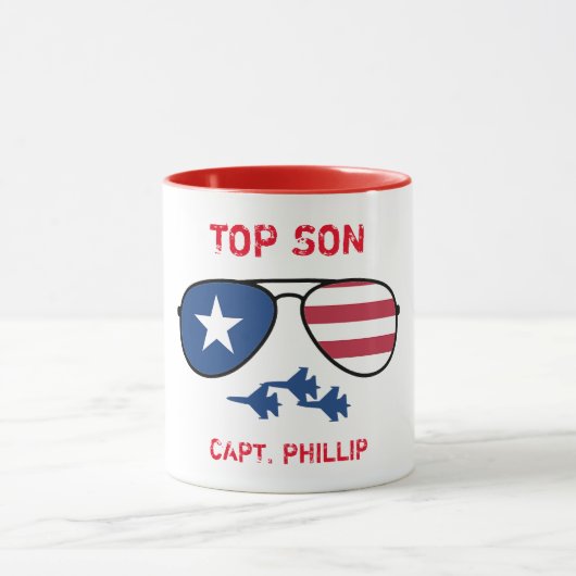 Hoogste persoon Amerikaanse luchtmacht Vighter Jet Mok (Midden)