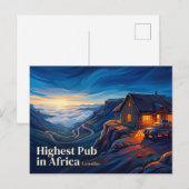 Hoogste Pub in Afrika Lesotho Briefkaart (Voorkant / Achterkant)