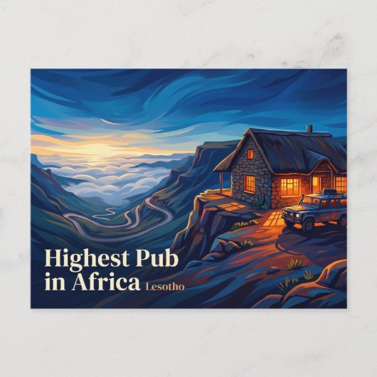 Hoogste Pub in Afrika Lesotho Briefkaart (Voorkant)