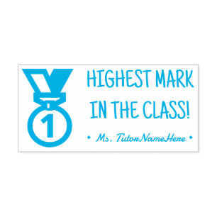"HOOGSTE PUNT IN DE KLAS!" Tutor Rubber Stamp Zelfinktende Stempel