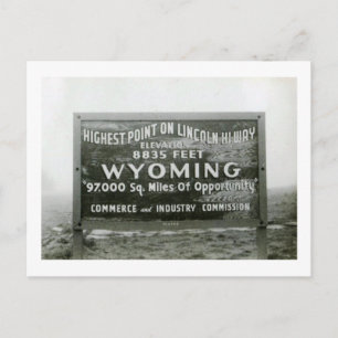 Hoogste punt op Lincoln Hi-Way, Vintage van Wyomin Briefkaart