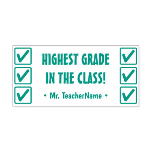 "HOOGSTE RANG IN DE KLASSE!" + Aangepaste Tutor Na Zelfinktende Stempel