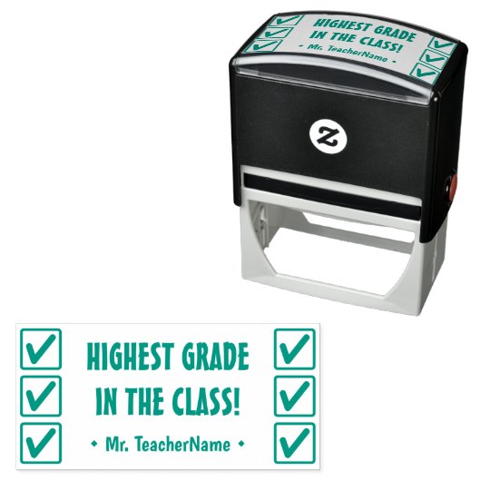 "HOOGSTE RANG IN DE KLASSE!" + Aangepaste Tutor Na Zelfinktende Stempel (In situ)