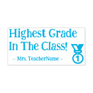 "Hoogste rang in de klasse!" Rubberstempel Zelfinktende Stempel