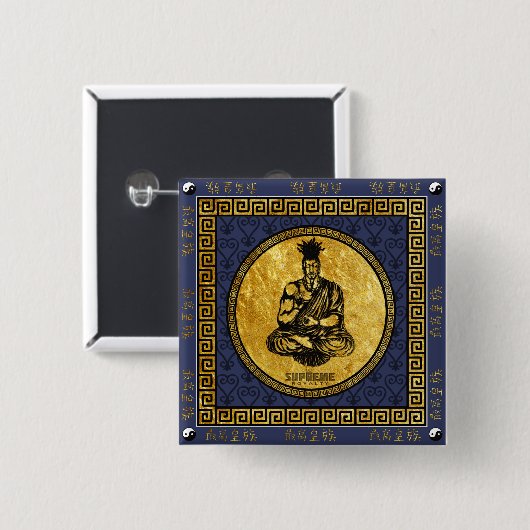 Hoogste Royalty First Buddhist Button Square (BLU) (Voorkant /achterkant)