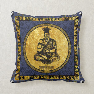 Hoogste Royalty First Buddhist Pillow (blauw, goud Kussen