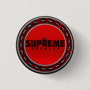 Hoogste Royalty-Logo Button (rood/zwart/zilver)