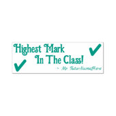 "Hoogste teken in de klasse!" + Aangepaste aanspre Zelfinktende Stempel (Design)