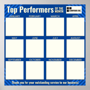 hoogste uitvoerder werknemer van de maandfoto vert poster