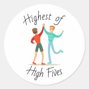 Hoogste van High Fives Gefeliciteerd Goed gedaan Ronde Sticker