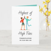 Hoogste van High Fives Gefeliciteerd Nieuwe Baan Kaart (Gele Bloem)