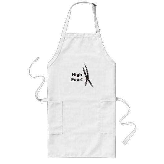 Hoogste vier rotatievoetafdruk (hoge vijf) lang schort (Voorkant)