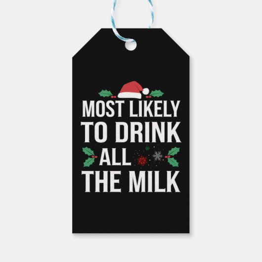 Hoogstwaarschijnlijk alle Drink van de melk kerst  Cadeaulabel (Achterkant)