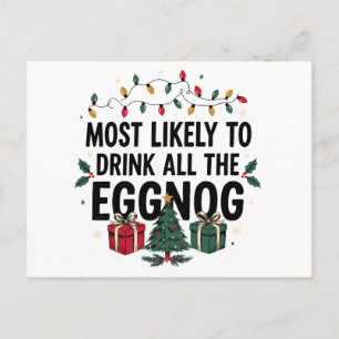 Hoogstwaarschijnlijk Alle Eierpunch Kerstmis Opdri Feestdagenkaart