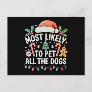 Hoogstwaarschijnlijk Alle Honden Kussen met Kerstm Feestdagenkaart