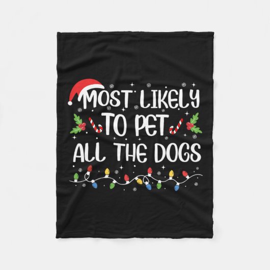Hoogstwaarschijnlijk alle honden van de kerstfamil fleece deken (Voorkant)