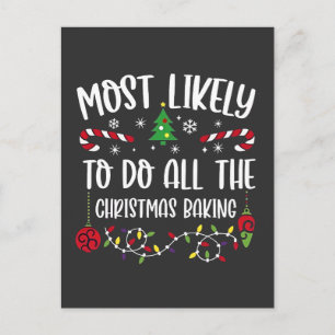 Hoogstwaarschijnlijk alle kerstgebak maken uitnodiging briefkaart