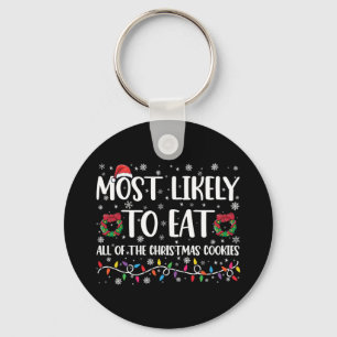 Hoogstwaarschijnlijk alle kerstkoekjes op te eten sleutelhanger