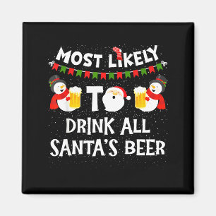 Hoogstwaarschijnlijk alle kerstmannen bier drinken magneet