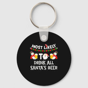Hoogstwaarschijnlijk alle kerstmannen bier drinken sleutelhanger