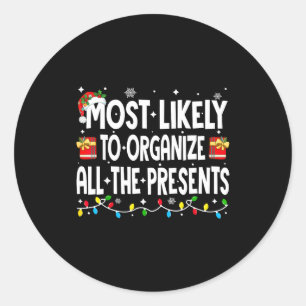 Hoogstwaarschijnlijk alle kerstpyjama's organiseer ronde sticker