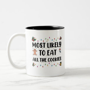 Hoogstwaarschijnlijk alle koekjes opeten Kerst hum Tweekleurige Koffiemok