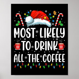 Hoogstwaarschijnlijk alle koffie opdrinken Leuk fa Poster