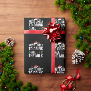 Hoogstwaarschijnlijk Alle Melk Drinken Kerst Match Cadeaupapier