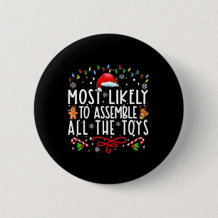 Hoogstwaarschijnlijk alle speelgoed emble Christma Ronde Button 5,7 Cm