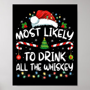 Hoogstwaarschijnlijk alle whisky Santa Christm Dri Poster