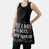 Hoogstwaarschijnlijk baas van de kerstman rond gra schort (Insitu)