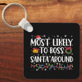 Hoogstwaarschijnlijk baas van de kerstman rond gra sleutelhanger (Voorkant)
