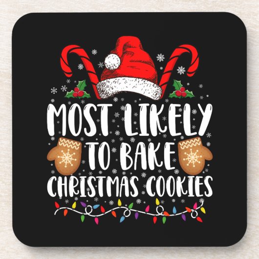 Hoogstwaarschijnlijk Bake Christmas Cookie Xmas Fa Bier Onderzetter (Voorkant)