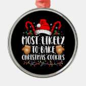 Hoogstwaarschijnlijk Bake Christmas Cookie Xmas Fa Metalen Ornament (Voorkant)