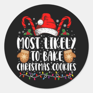 Hoogstwaarschijnlijk Bake Christmas Cookie Xmas Fa Ronde Sticker